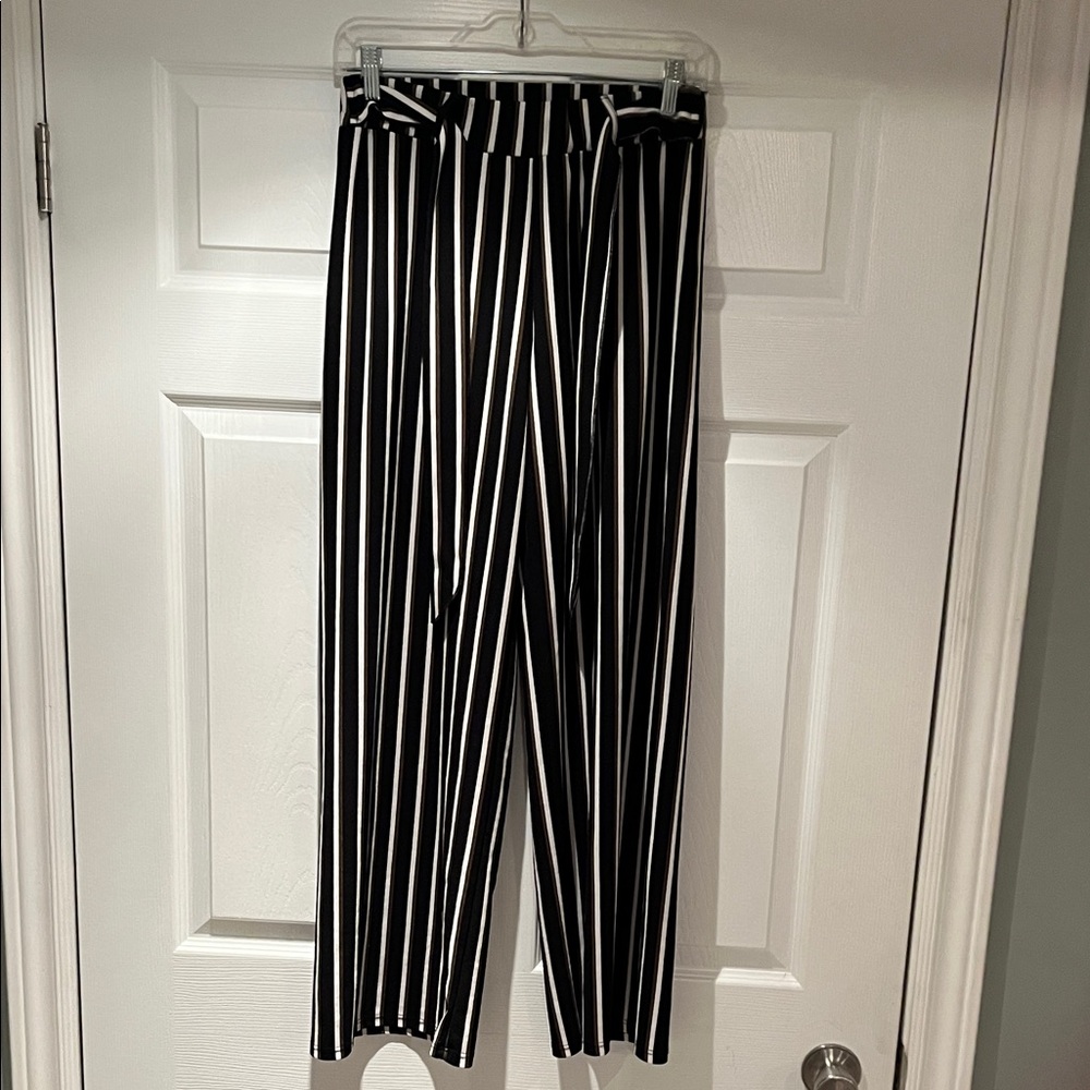 Ashley Blue Black, White, and Brown Striped Garment